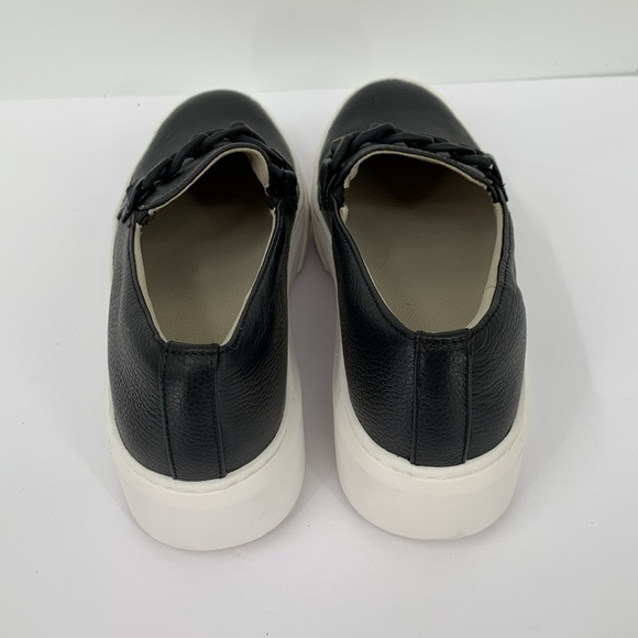 Naturalizer Daphne platform loafer shoe black pebbled leather slip-on chain 10 - Picture 5 of 7